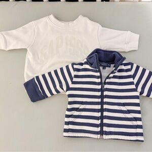 Baby Gap Logo Pullover & Tim Pouce Nautical Baby Sweatshirt (3-6m)